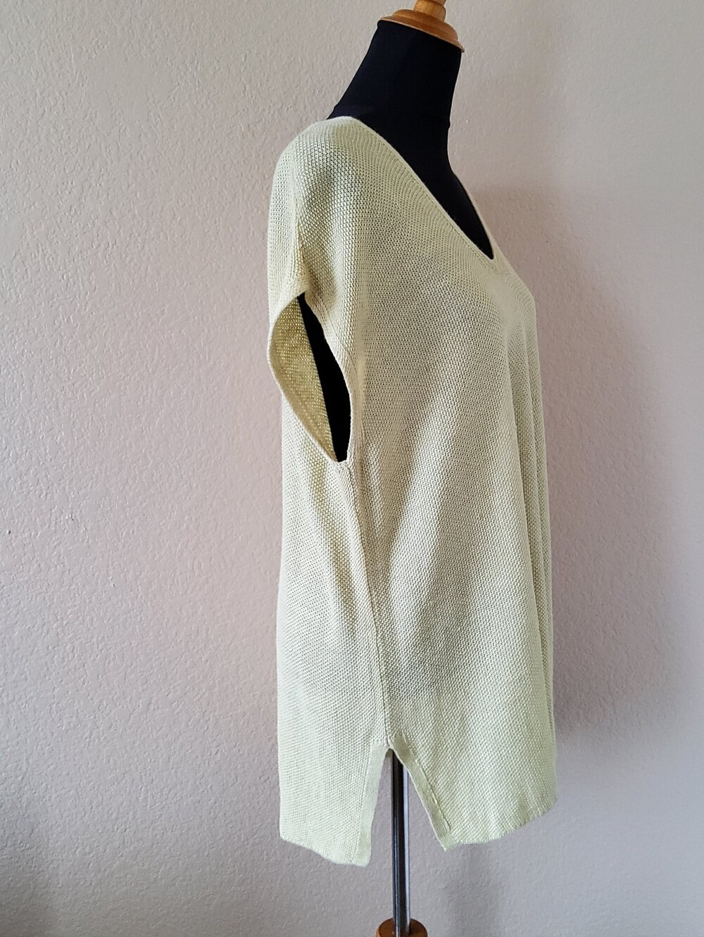 Nwot Eileen Fisher Green 100% Organic Linen V-Neck Tunic M View 4